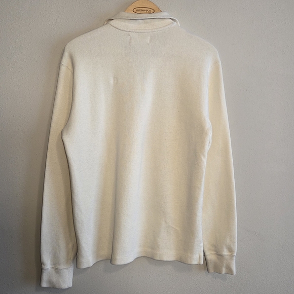 Polo Ralph Lauren Men's Quarter-Zip Cream Long Sleeve Sweater Preppy Classic - Picture 8 of 9